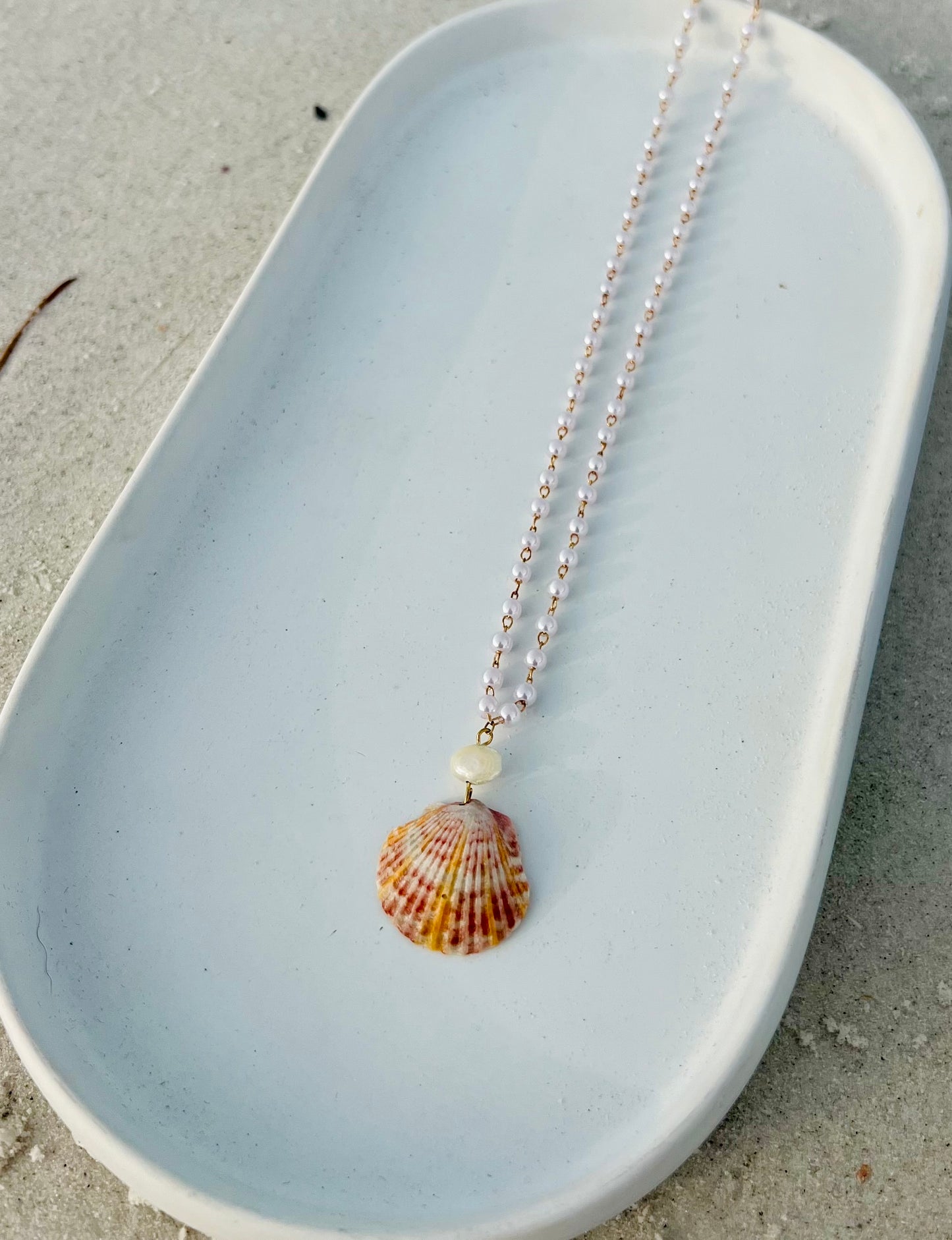 Palms + Pearls Shell Necklace