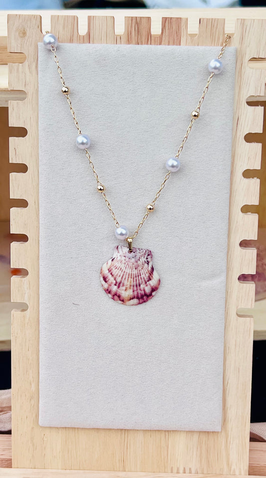 Palms + Pearls Shell Necklace