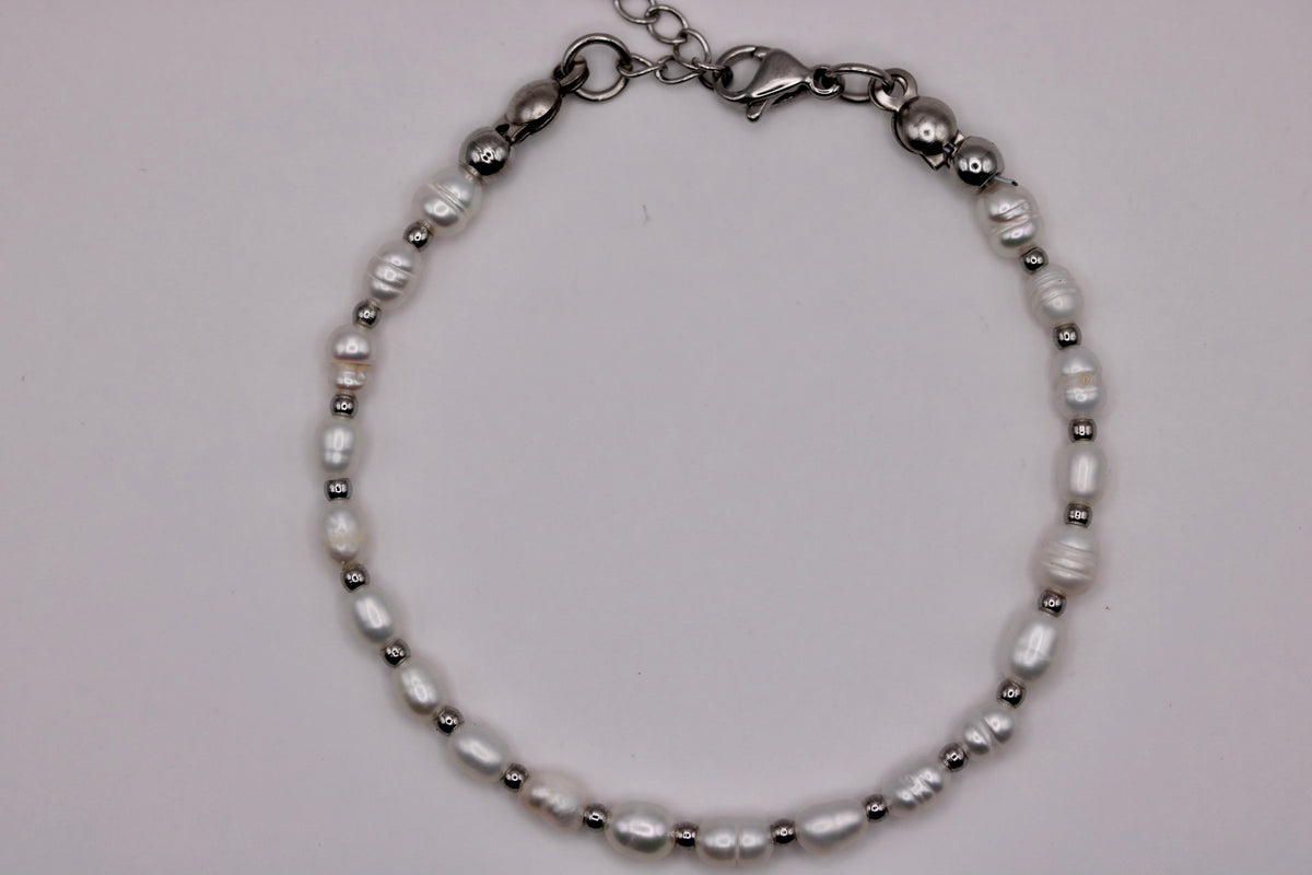 Pearlline Glow Bracelet in Silver + Gold