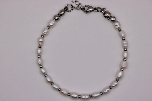 Pearlline Glow Bracelet in Silver + Gold