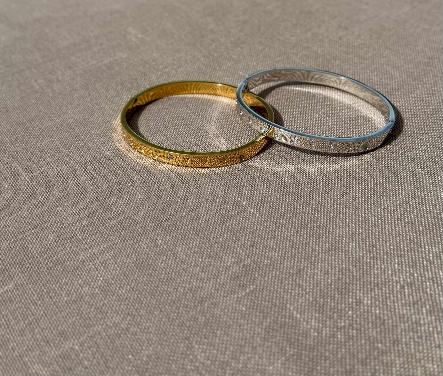 Tide Spark Bangle in Silver + Gold