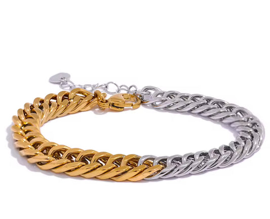 Two Toned Chunky Bracelet