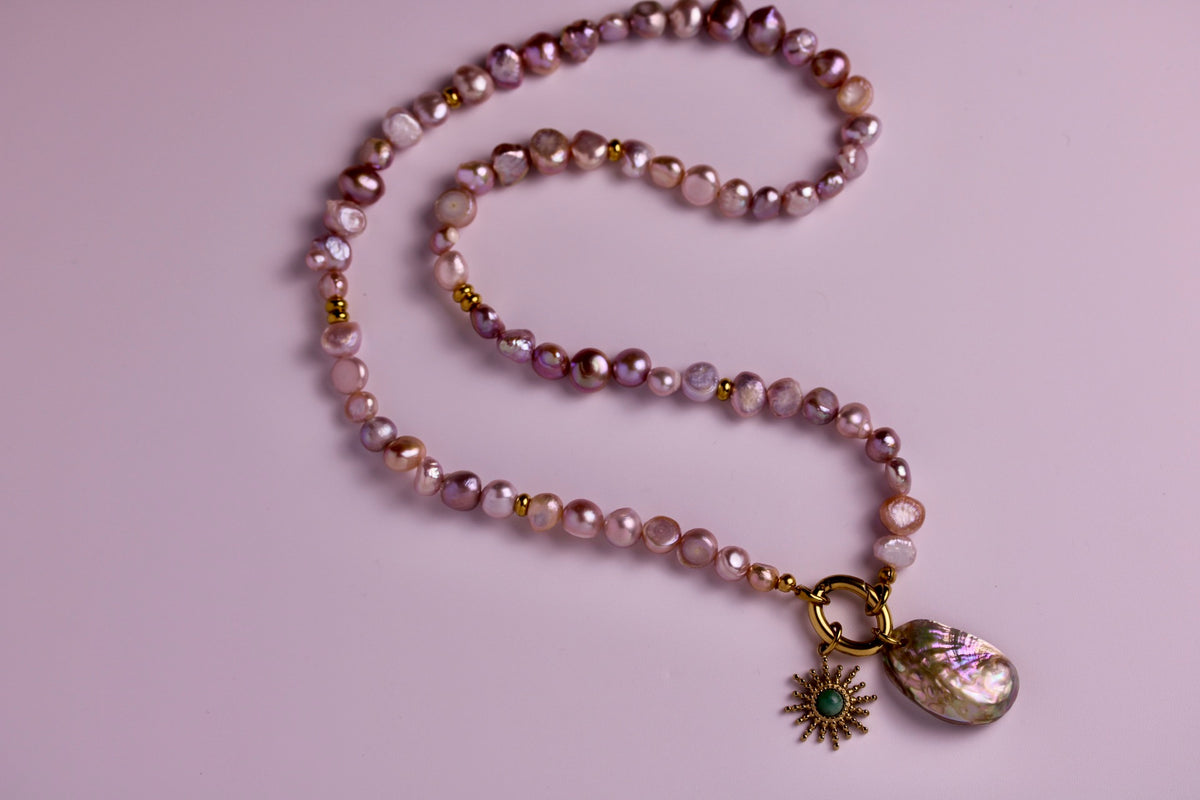 Sun + Sea Pearl Duo Necklace