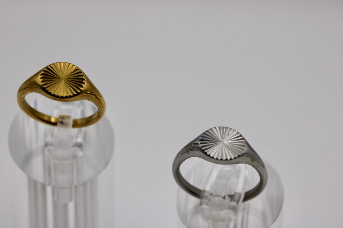 Sundial Ring in Silver + Gold