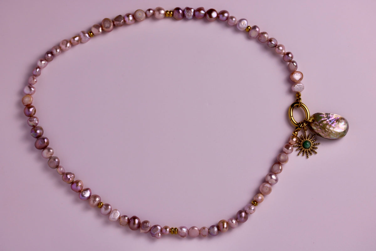 Sun + Sea Pearl Duo Necklace