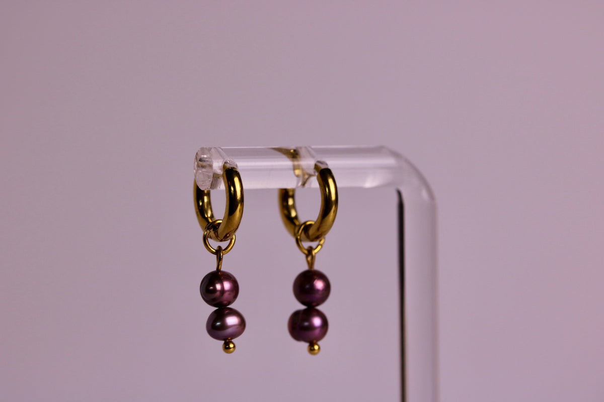 Blackberry Pearl Hoops