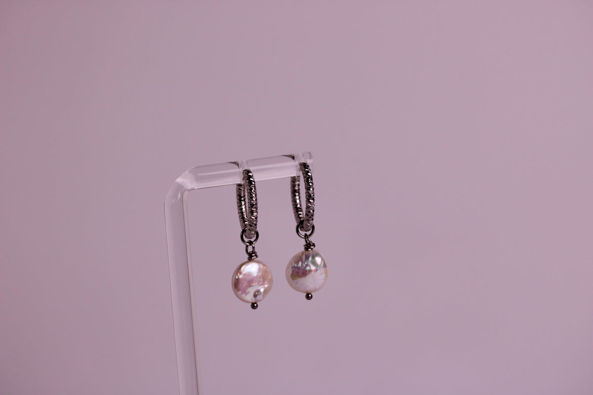 Carrie's Pearl Hoops