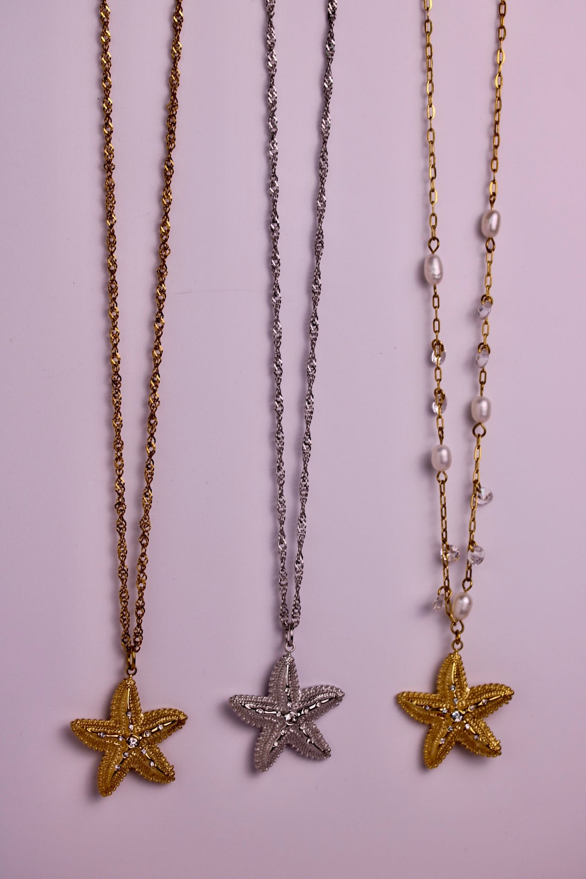 Starstuck Necklace in Silver + Gold
