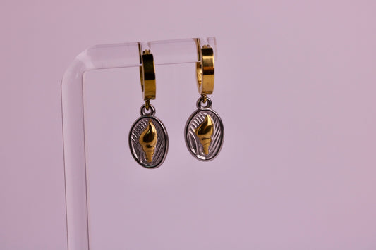 Golden Tide Cameo Hoops