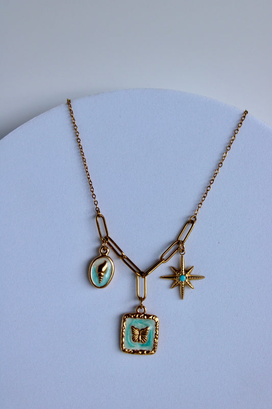 Coastal Butterfly Charm Necklace