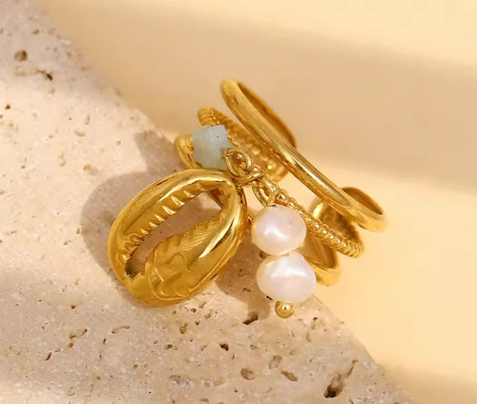 Charmed Cowrie Ring