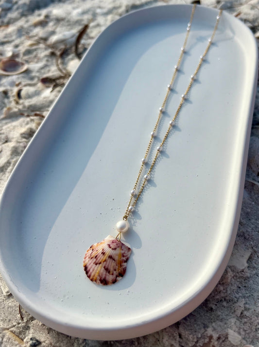 Palms + Pearls Sunburst Shell Necklace