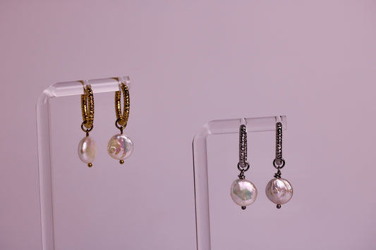 Carrie's Pearl Hoops