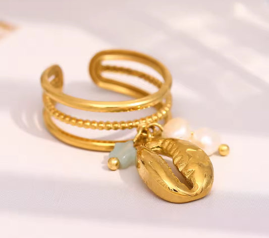 Charmed Cowrie Ring