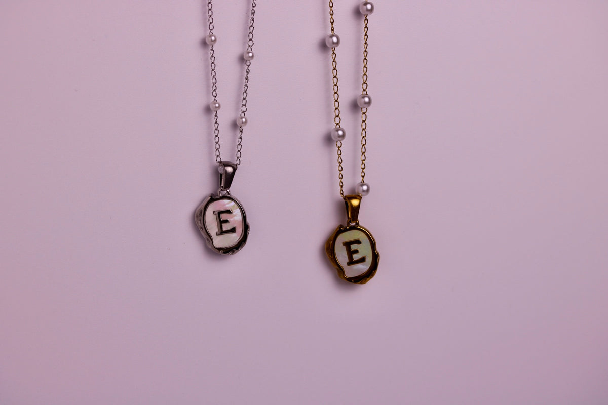 The Seaside Initial Necklace - Pearl Chain Edition