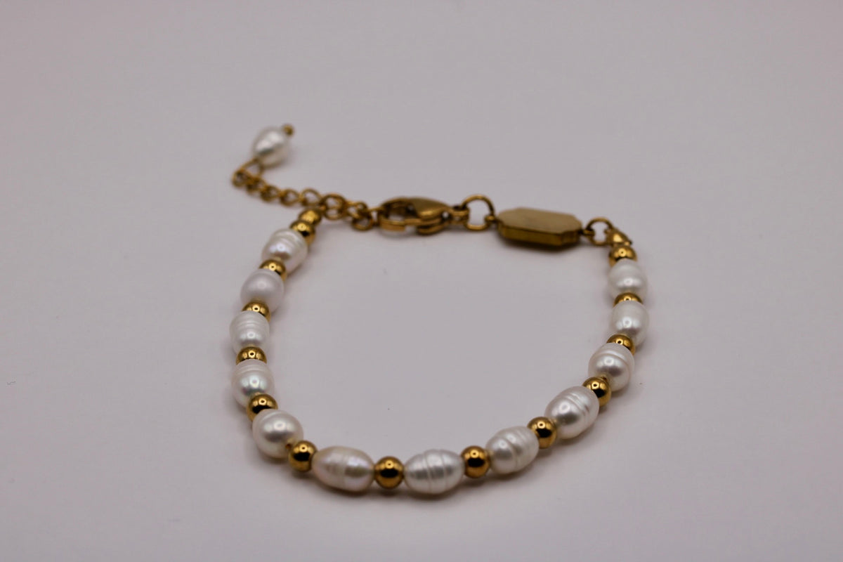 Pearlline Glow Bracelet in Silver + Gold