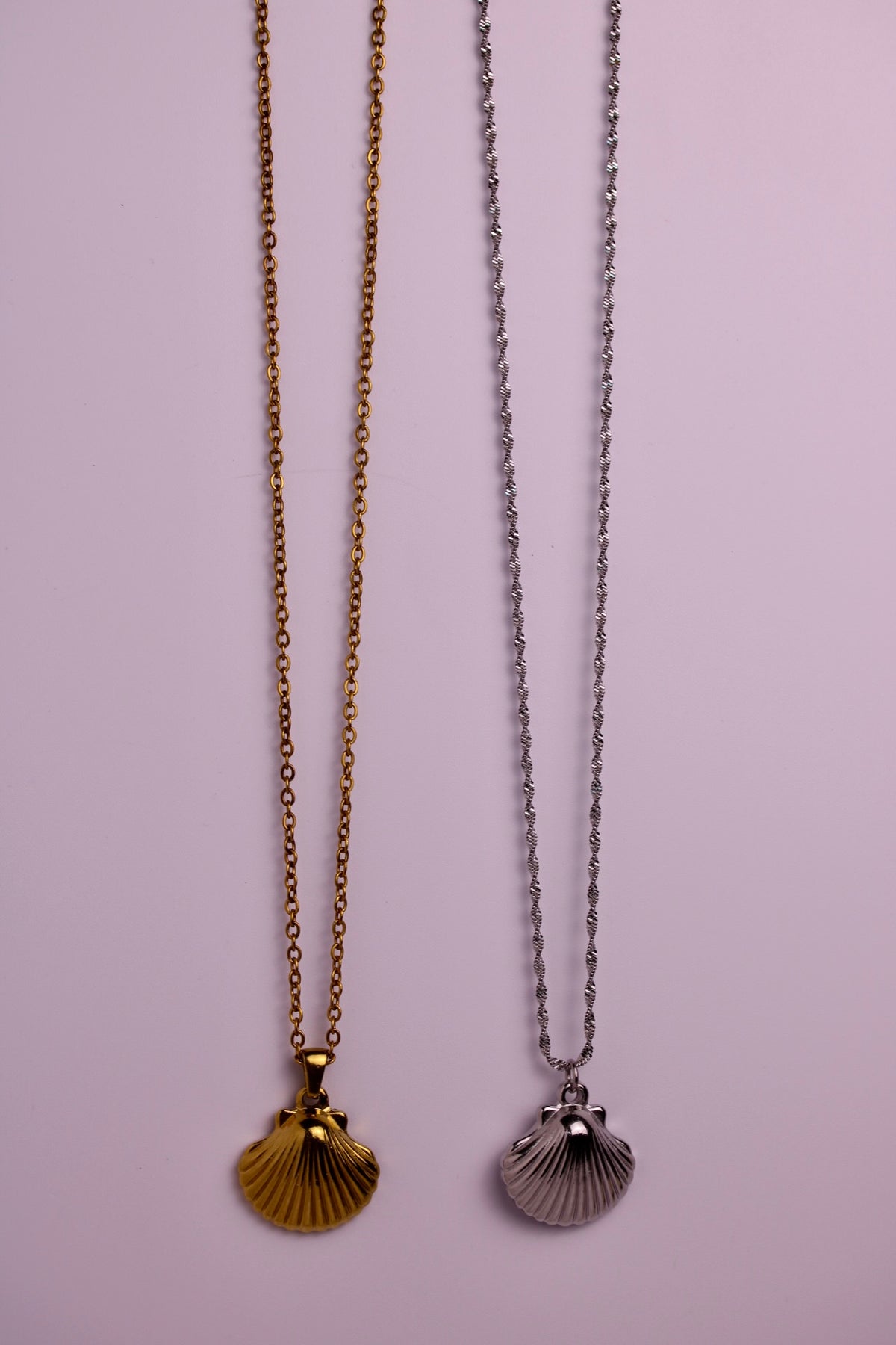 Shellcrest Necklace in Silver + Gold