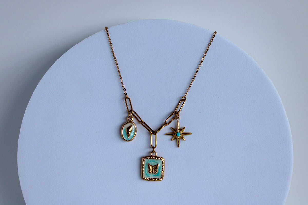 Coastal Butterfly Charm Necklace