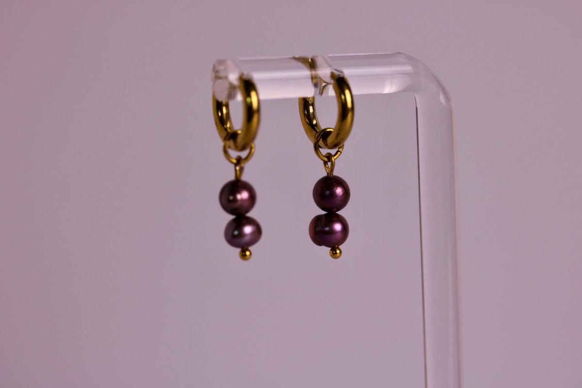 Blackberry Pearl Hoops