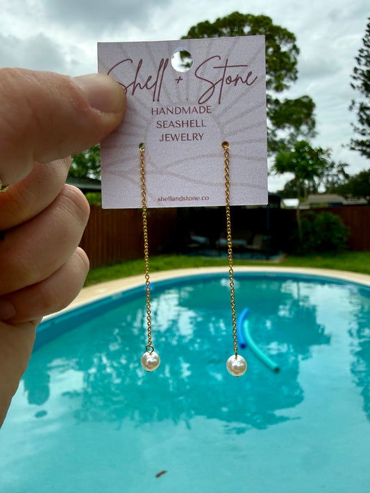 Sunset Pearl Drop Studs