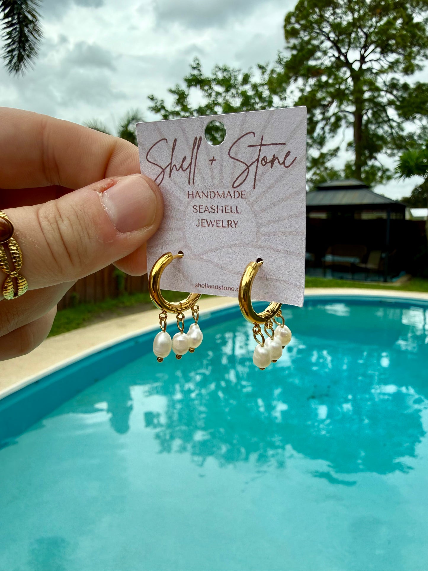 Pearl Cascade Hoops