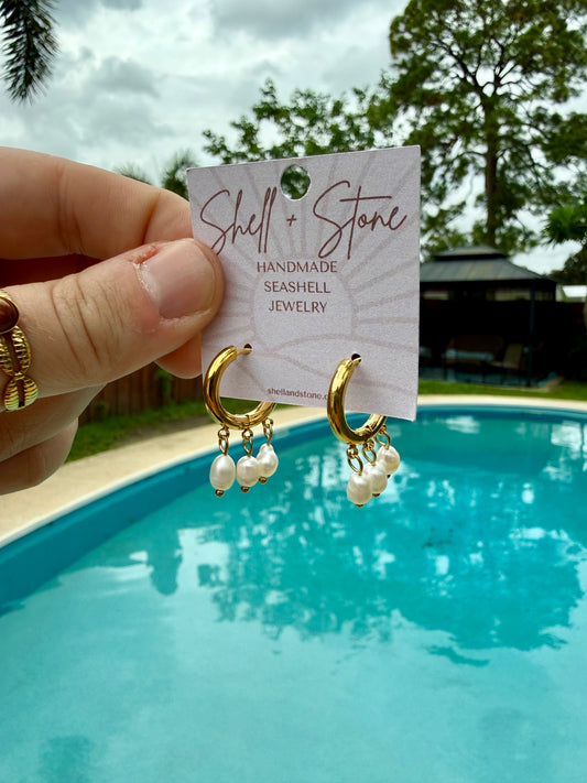 Pearl Cascade Hoops