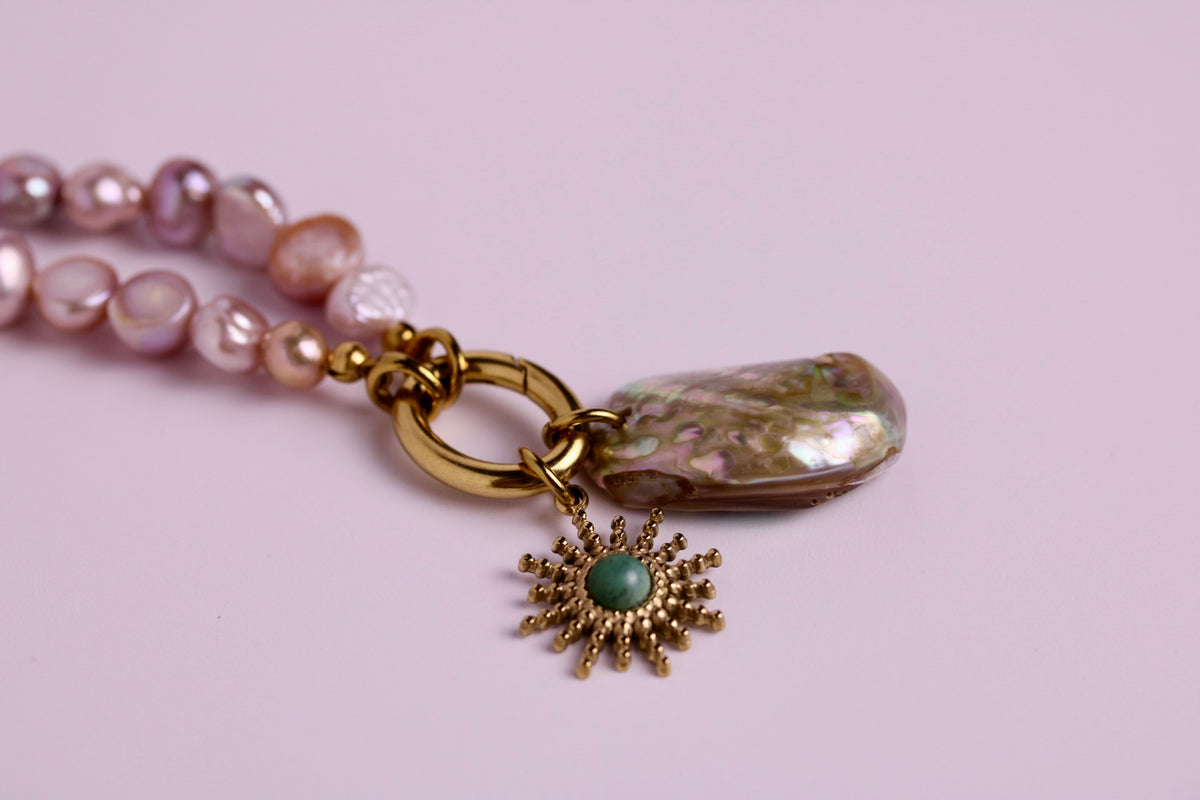 Sun + Sea Pearl Duo Necklace