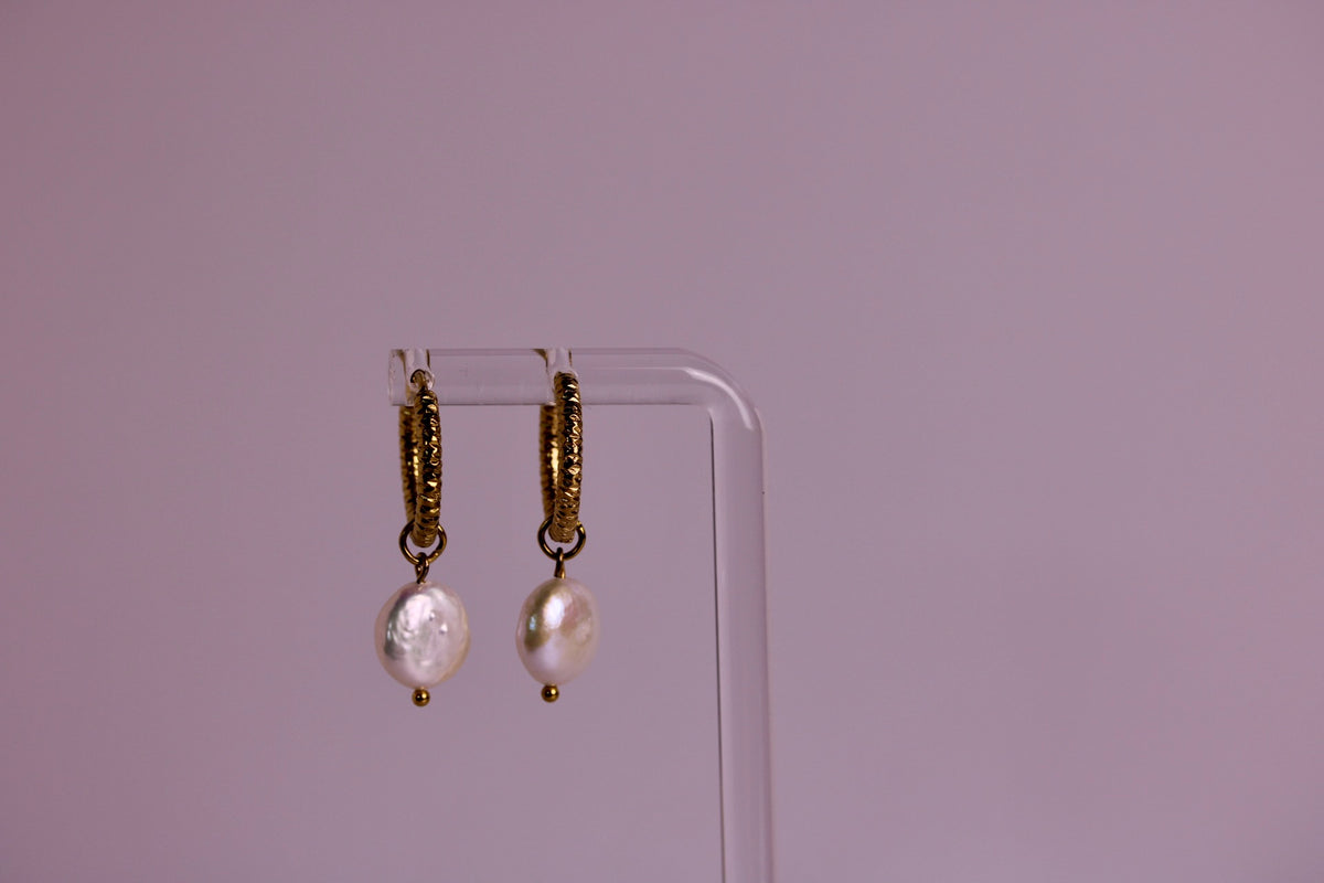 Carrie's Pearl Hoops