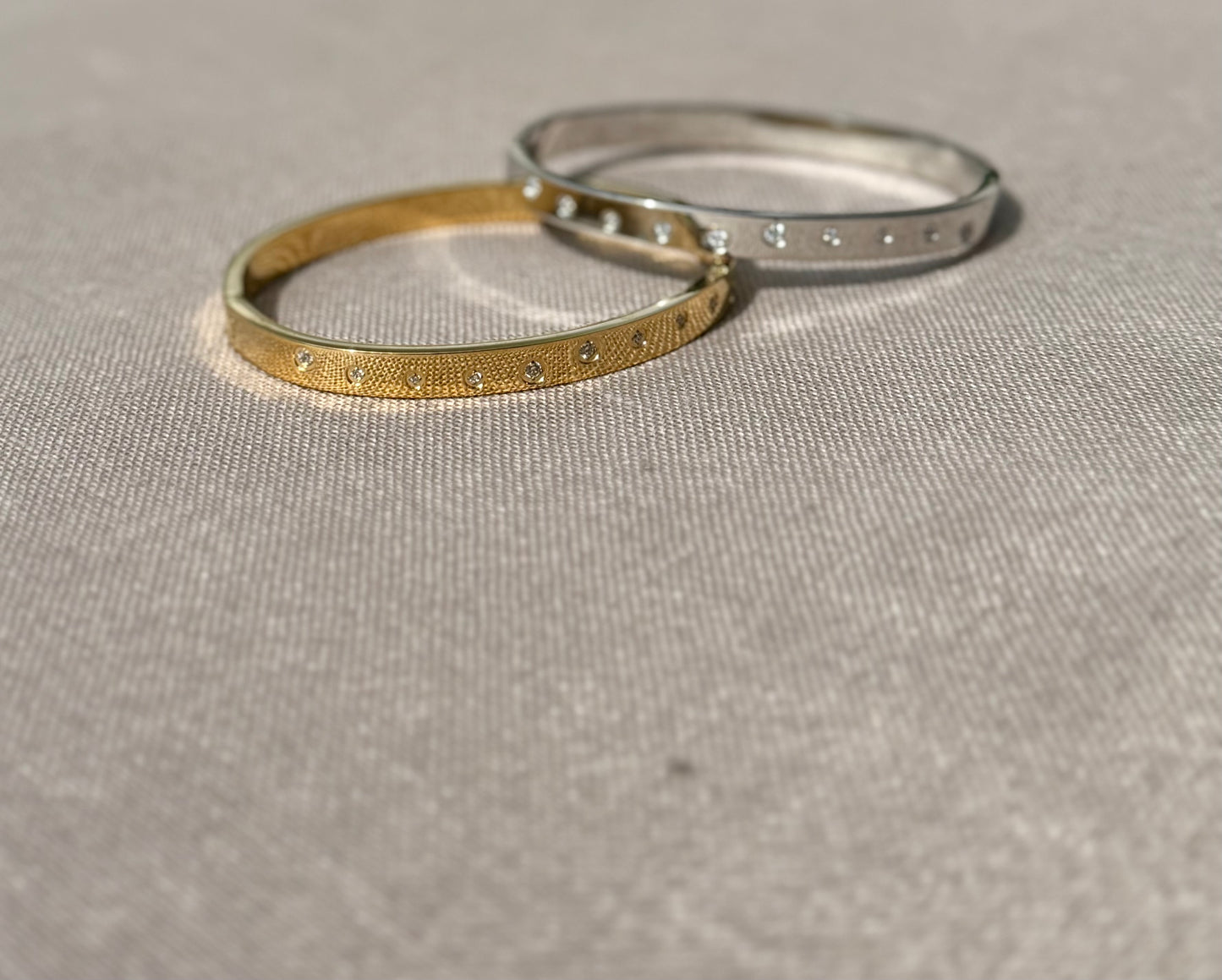 Tide Spark Bangle in Silver + Gold