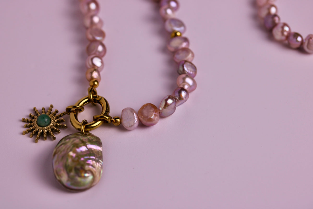 Sun + Sea Pearl Duo Necklace