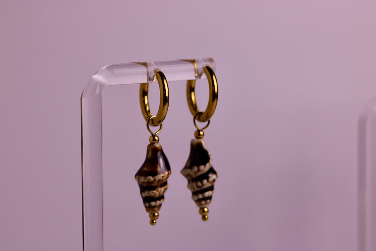 Ceramic Seashell Hoops in Various Colors
