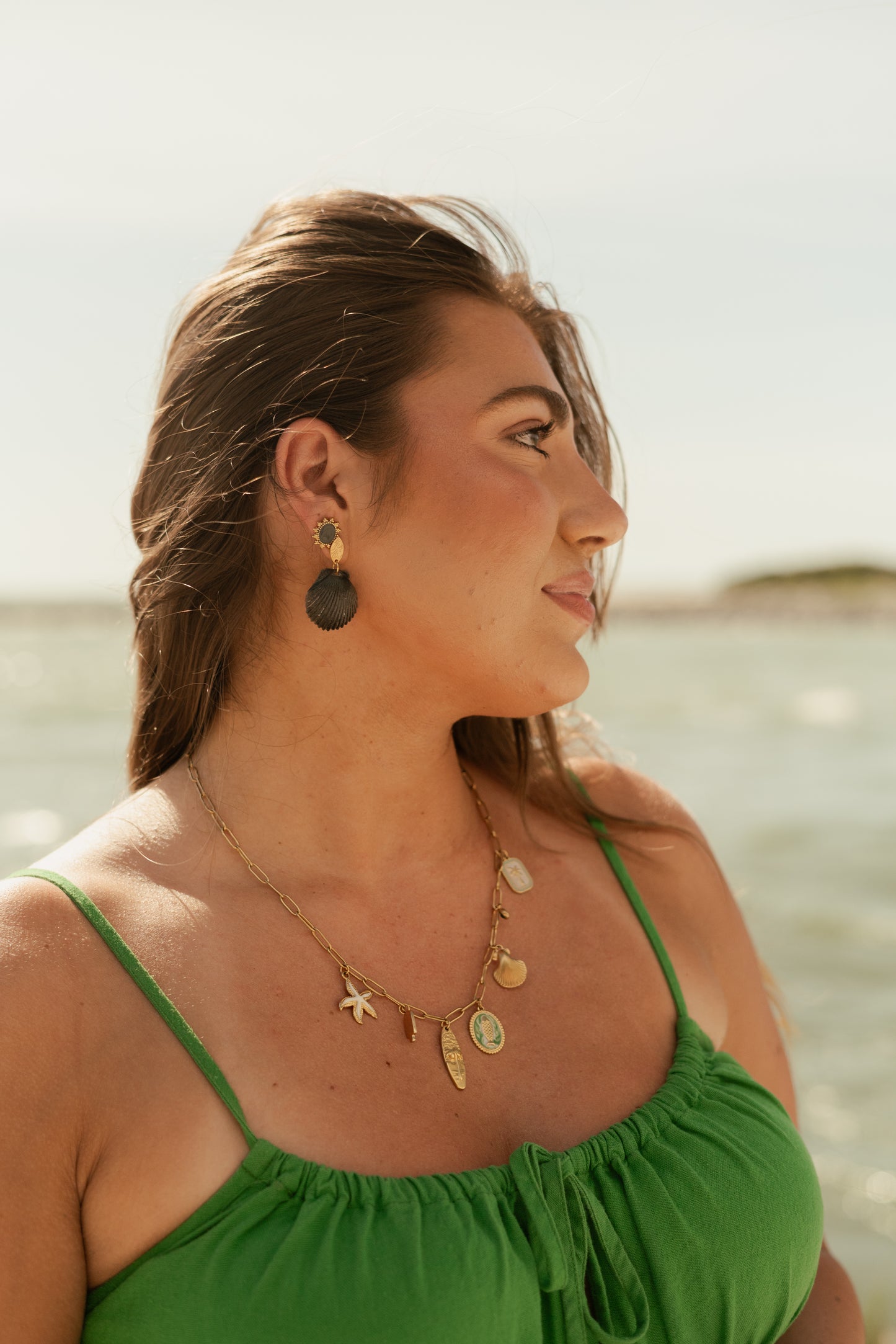 The Charmed Necklace- Palms + Gold Edition