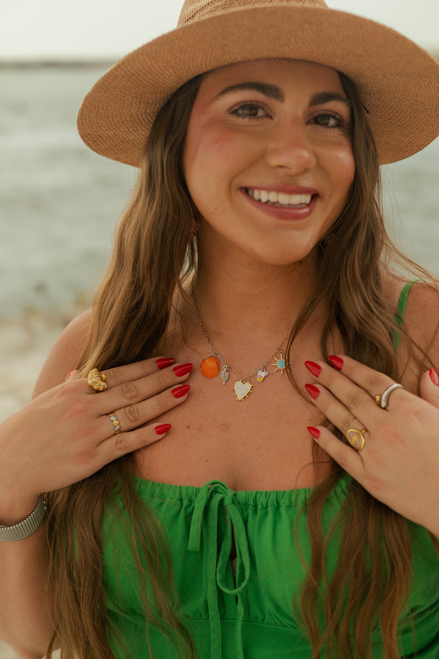 The Charmed Necklace- Desert Meets Sea Two Toned Edition