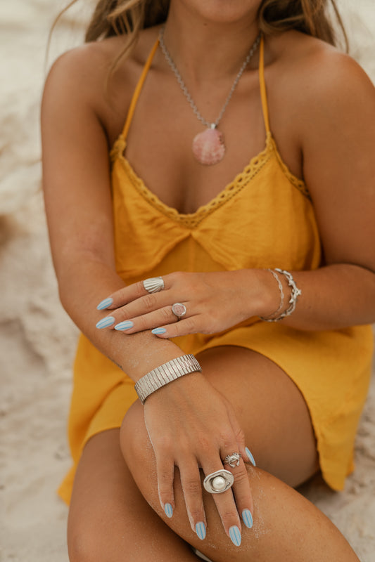 Shoreline Ring in Silver + Gold
