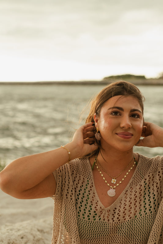 Cabernet Seashell Earrings