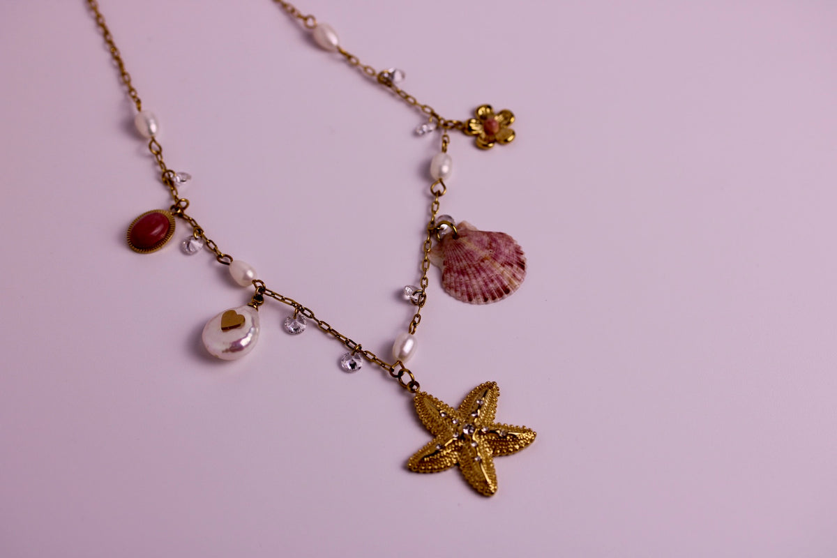Sweetheart Seashell Charm Necklace
