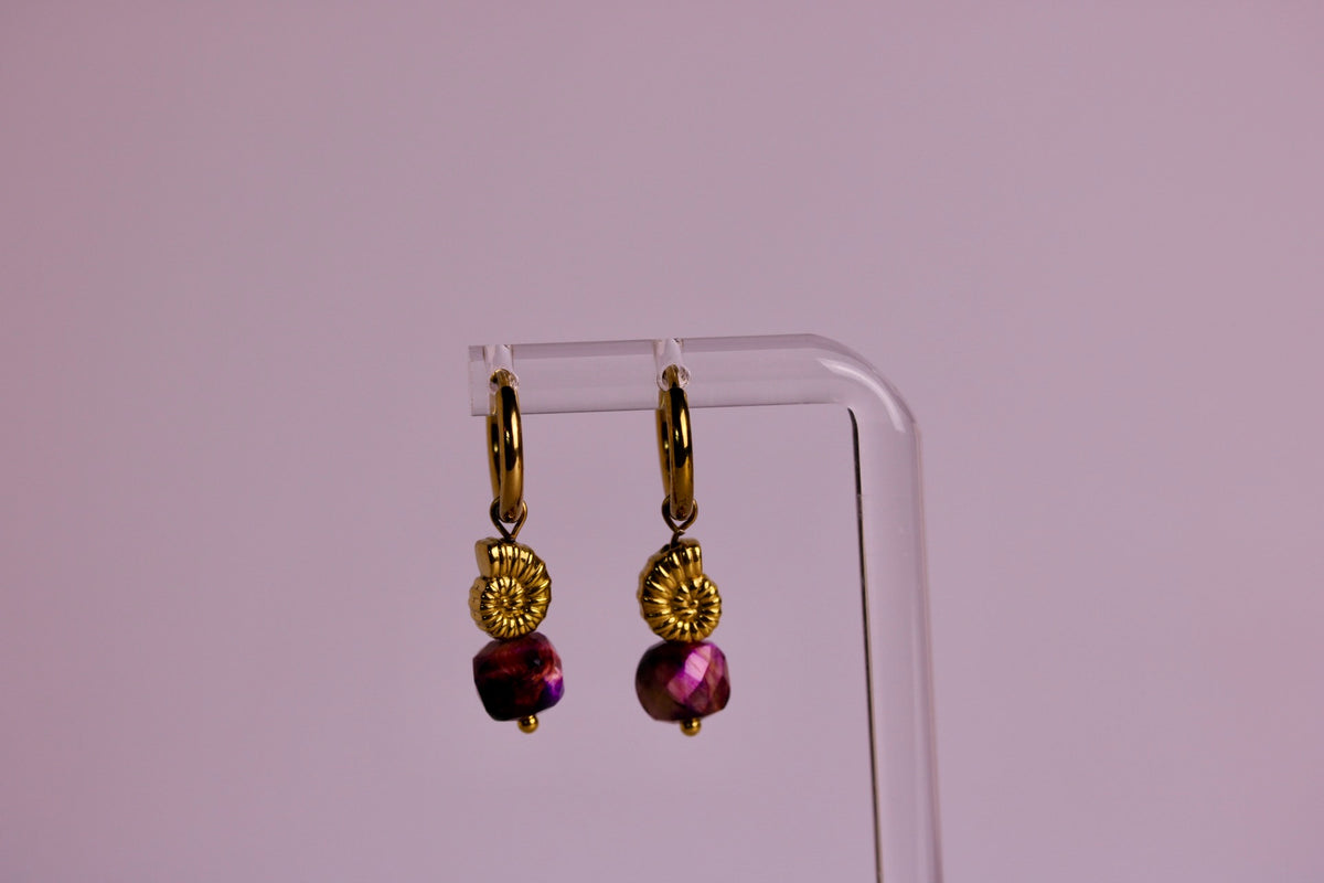 Sunset Tiger’s Eye Hoops