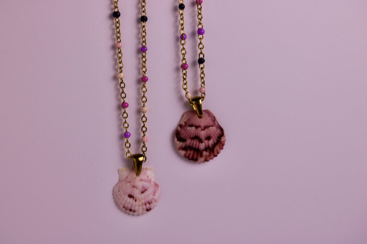 Pastel Waves Scallop Necklace