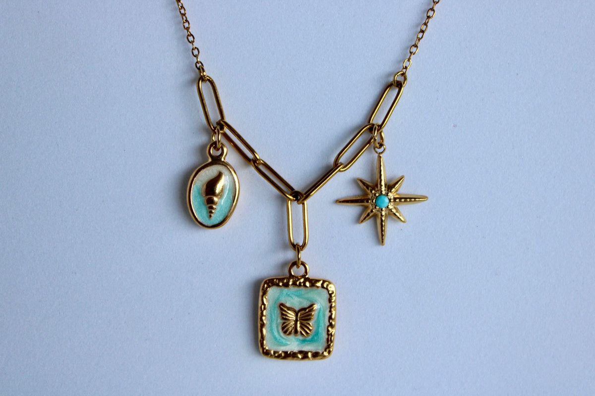 Coastal Butterfly Charm Necklace