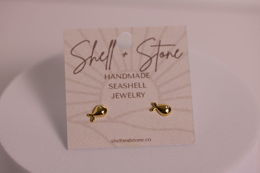 Petite Sea Whales Studs