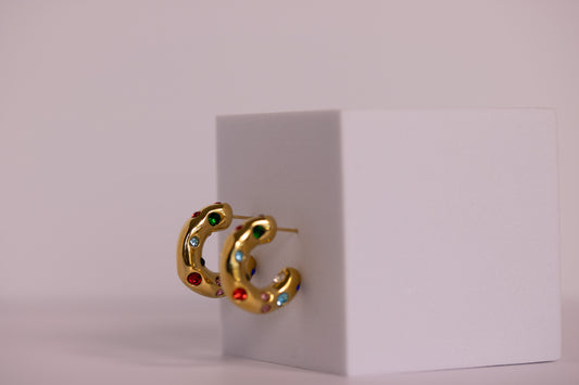 Shimmer Crest Hoops — Sunrise