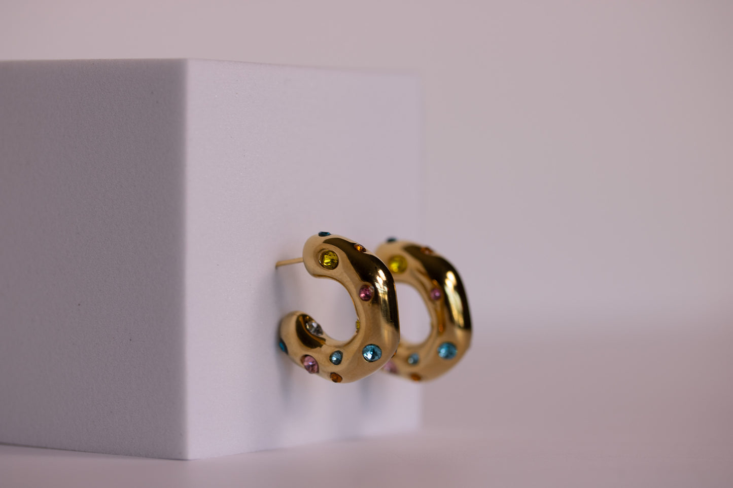 Shimmer Crest Hoops — Sunset