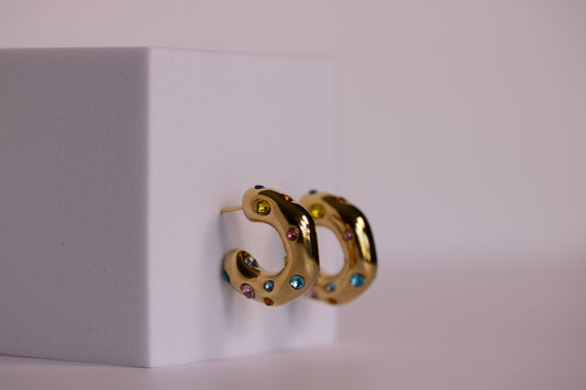 Shimmer Crest Hoops — Sunset