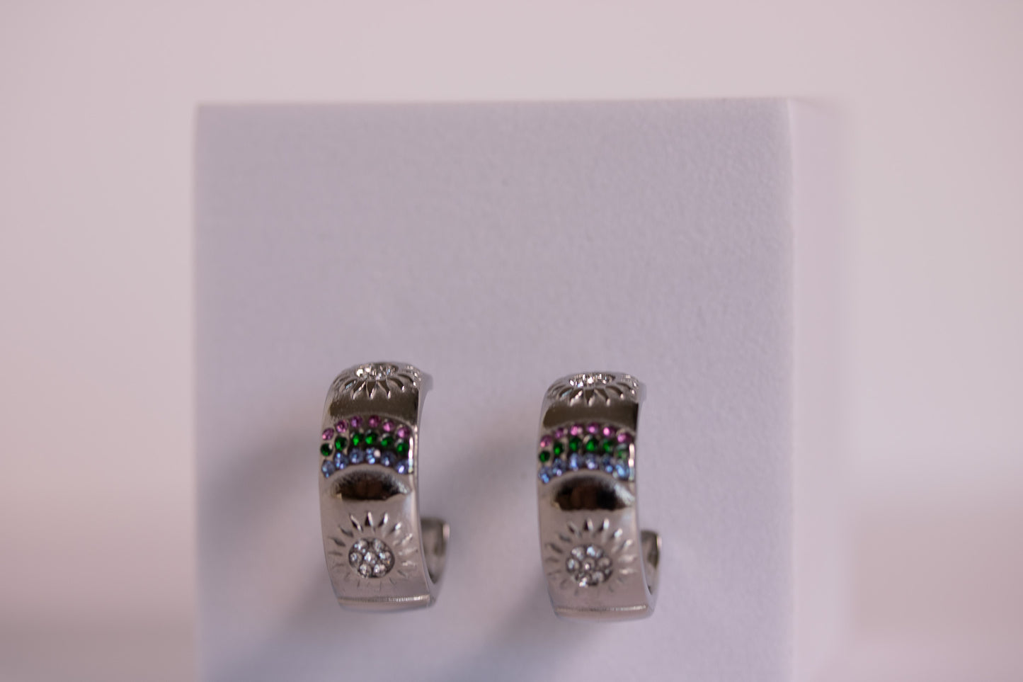 Solstice Gem Hoops — Gold + Silver