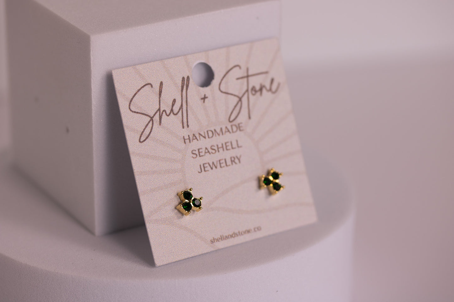 Sunpetal Petite Studs — Evergreen