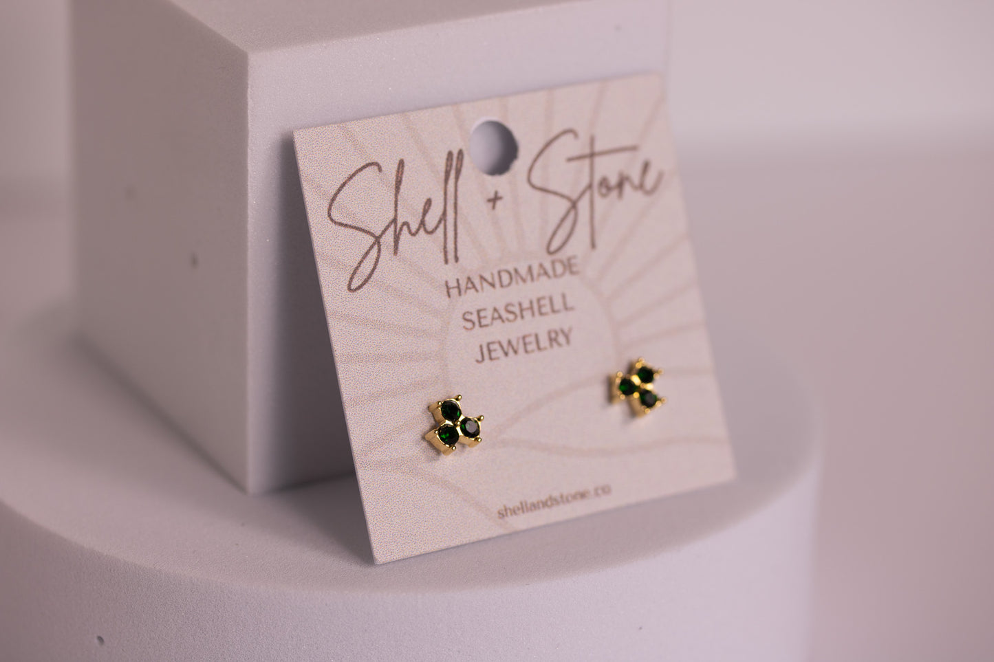 Sunpetal Petite Studs — Evergreen