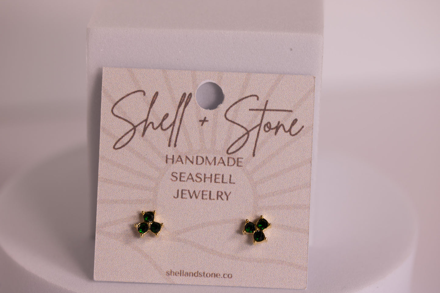 Sunpetal Petite Studs — Evergreen