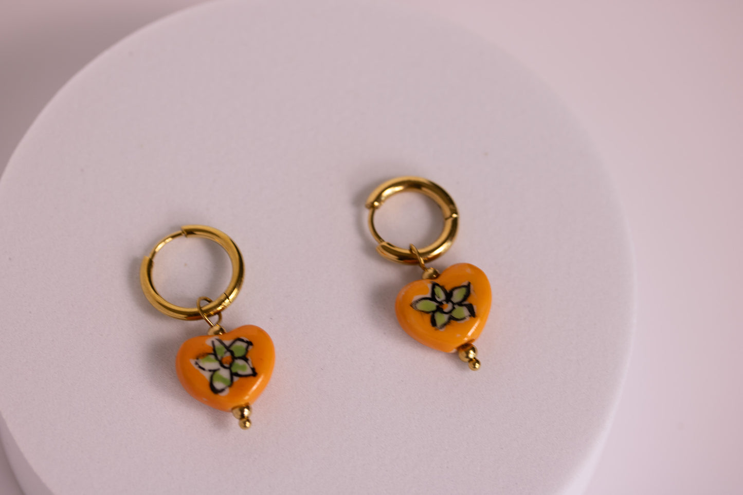 Island Bloom Heart Hoops