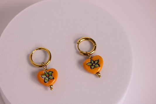 Island Bloom Heart Hoops