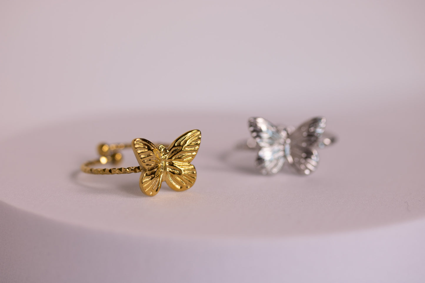 Butterfly Ring in Silver + Gold